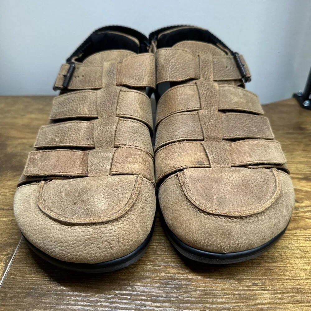 SAS Endeavor Sandals Mens 11 Fisherman Brown‎ Stampede Leather Finish